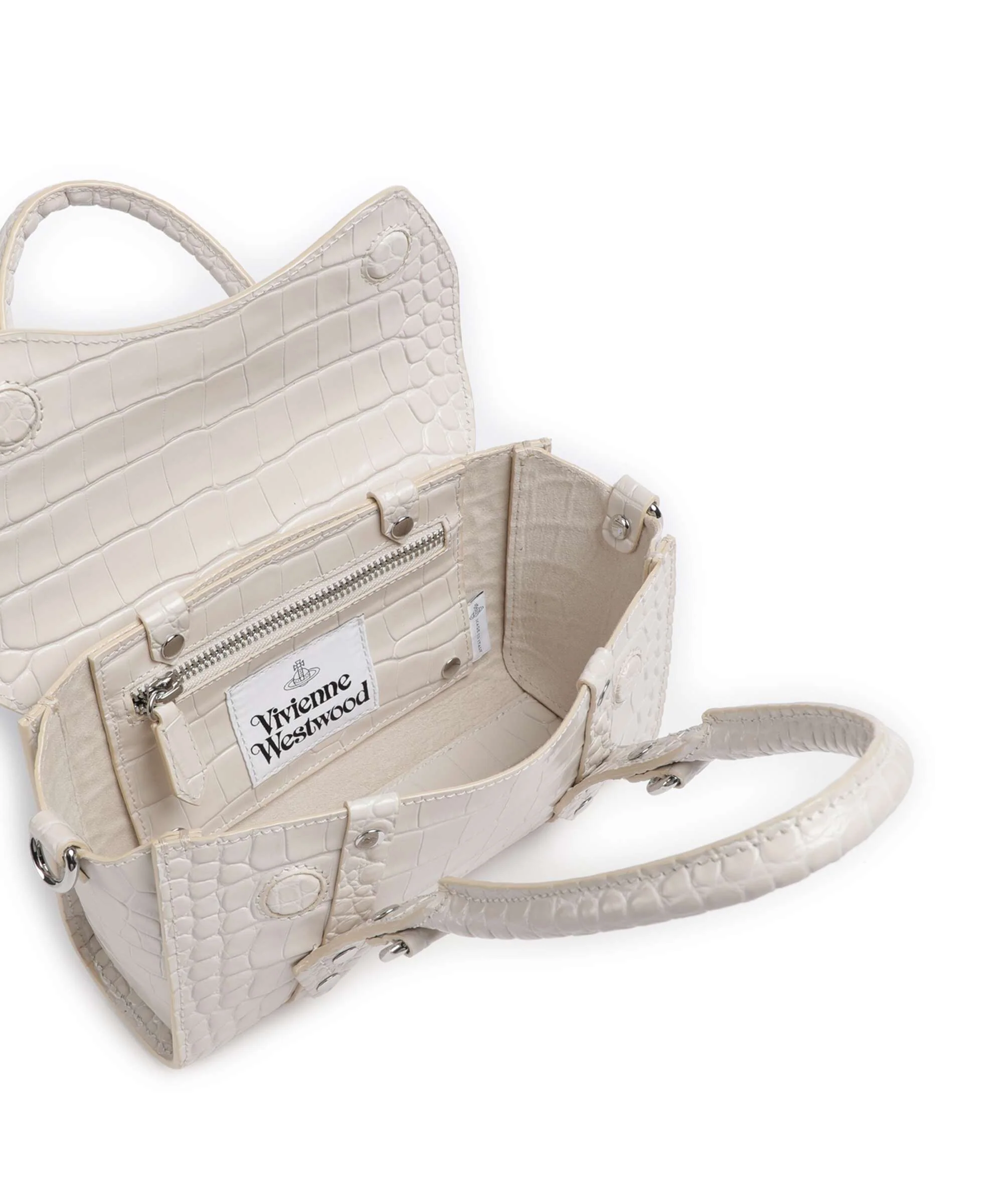 Vivienne Westwood Bettina Embossed Croc Mini Torebka pearl white - Image 6