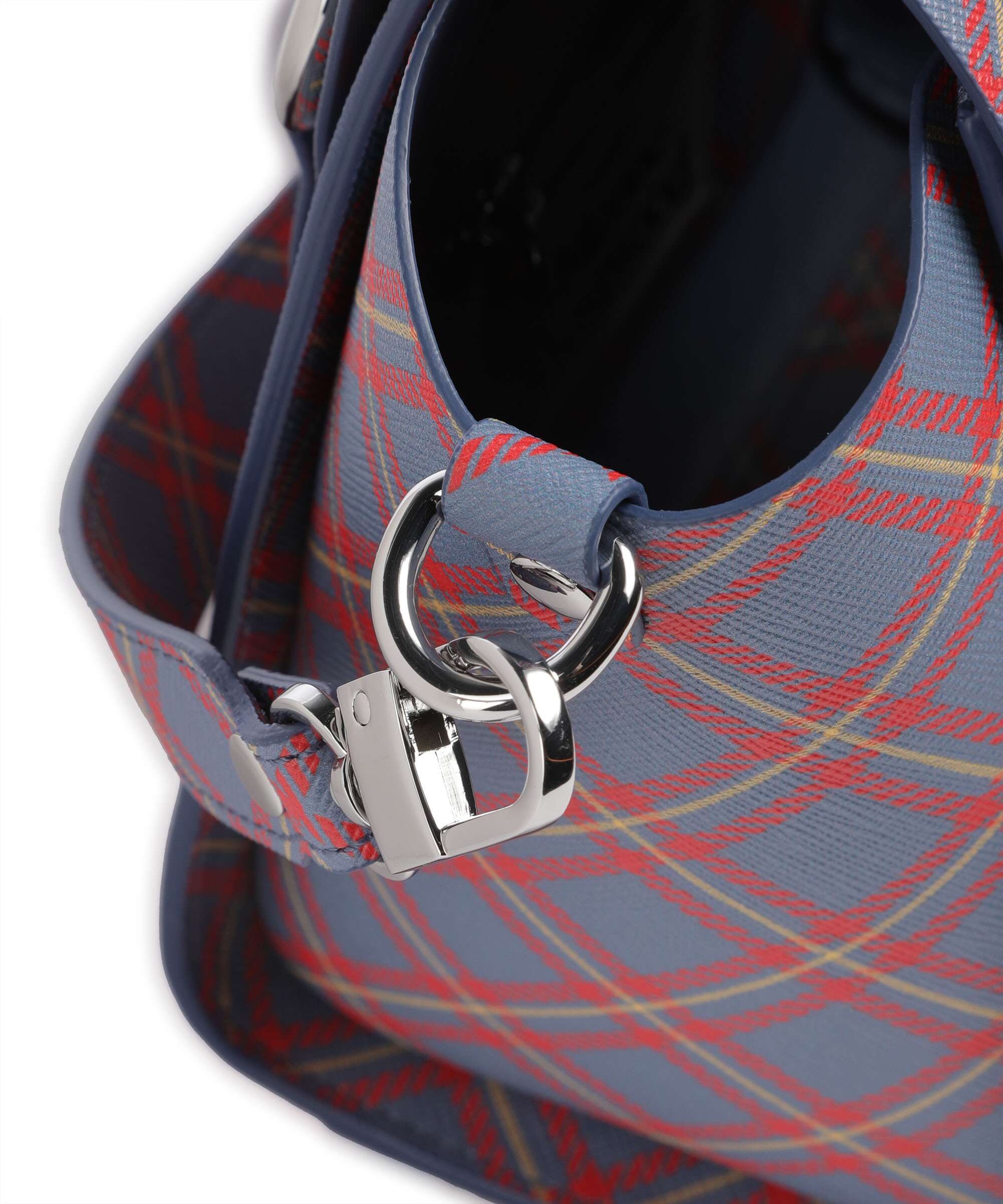 Vivienne Westwood Betty Saffiano Printed Small Torebka blue/orange tartan - Image 4
