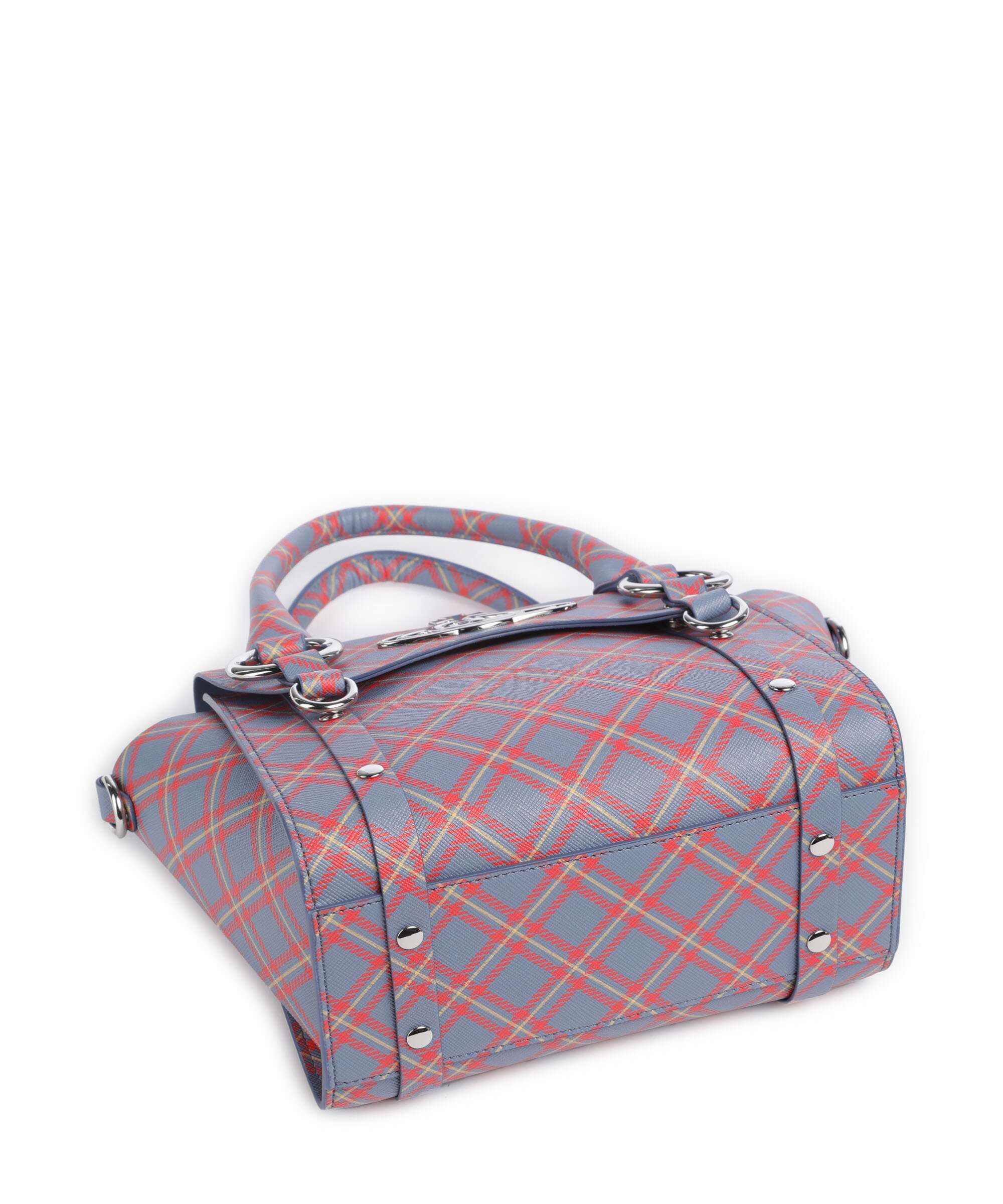 Vivienne Westwood Betty Saffiano Printed Small Torebka blue/orange tartan - Image 5