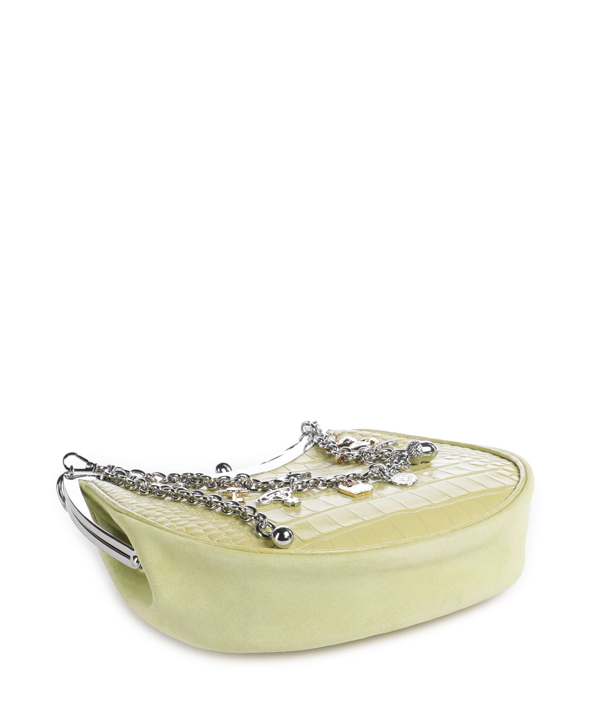 Vivienne Westwood Charm Frame Embossed Croc Torba na ramię lime green - Image 4