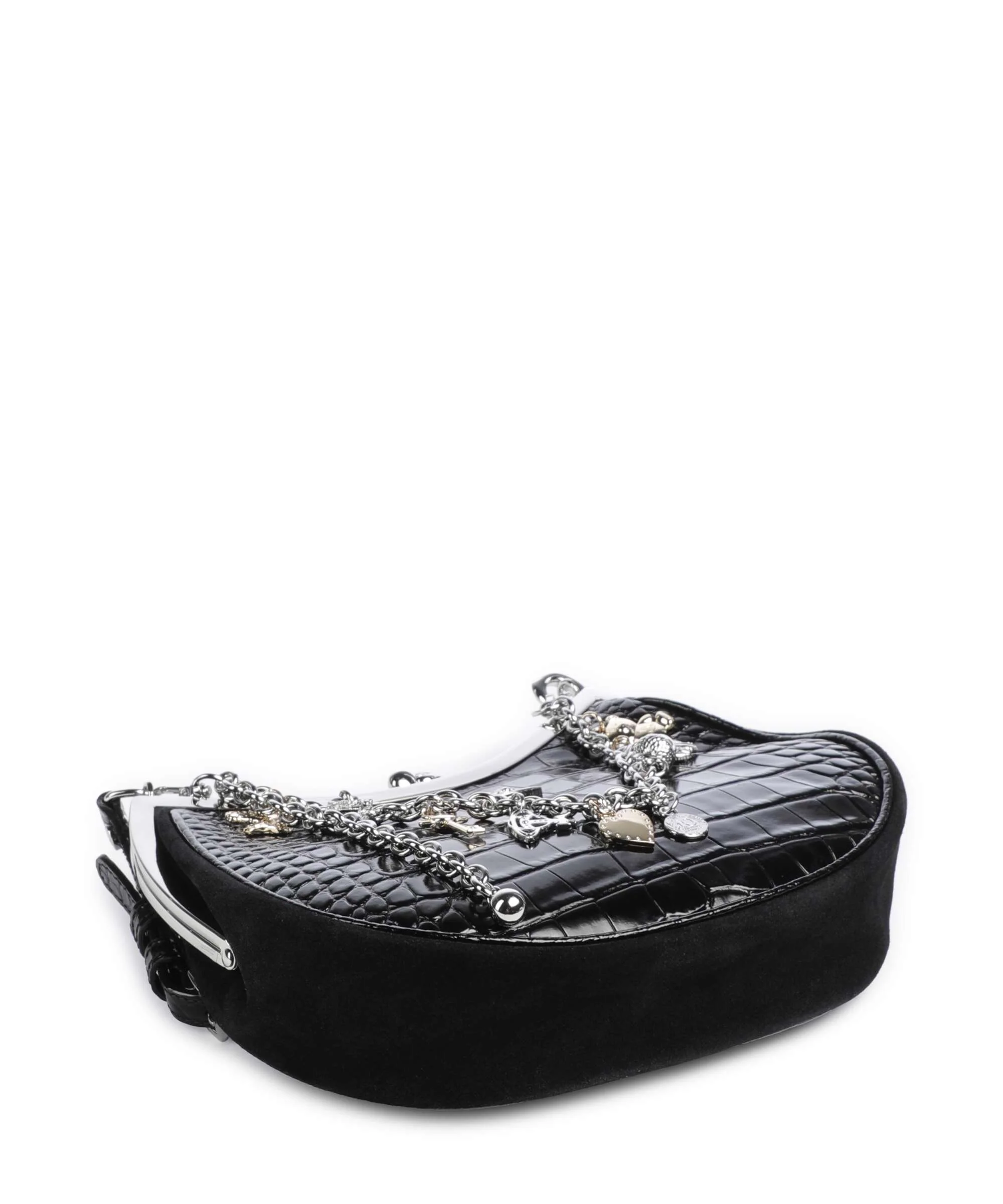 Vivienne Westwood Charm Frame Embossed Croc Torba na ramię black - Image 4