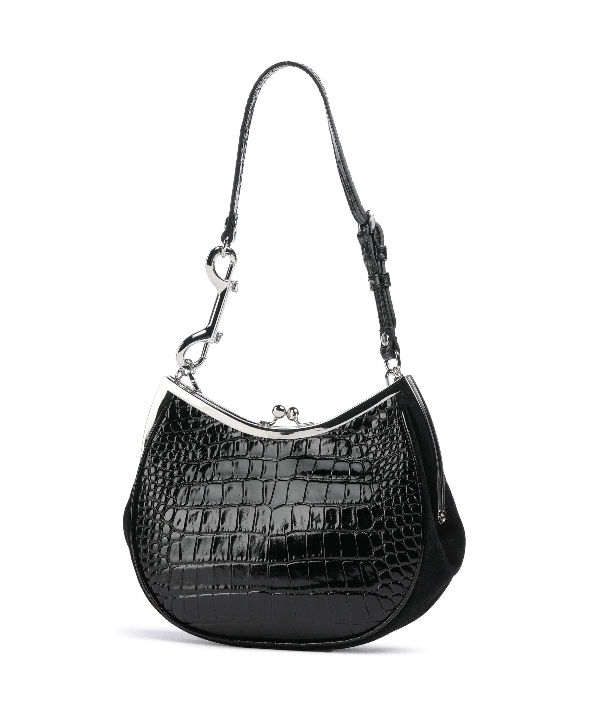 Vivienne Westwood Charm Frame Embossed Croc Torba na ramię black charms - Image 2