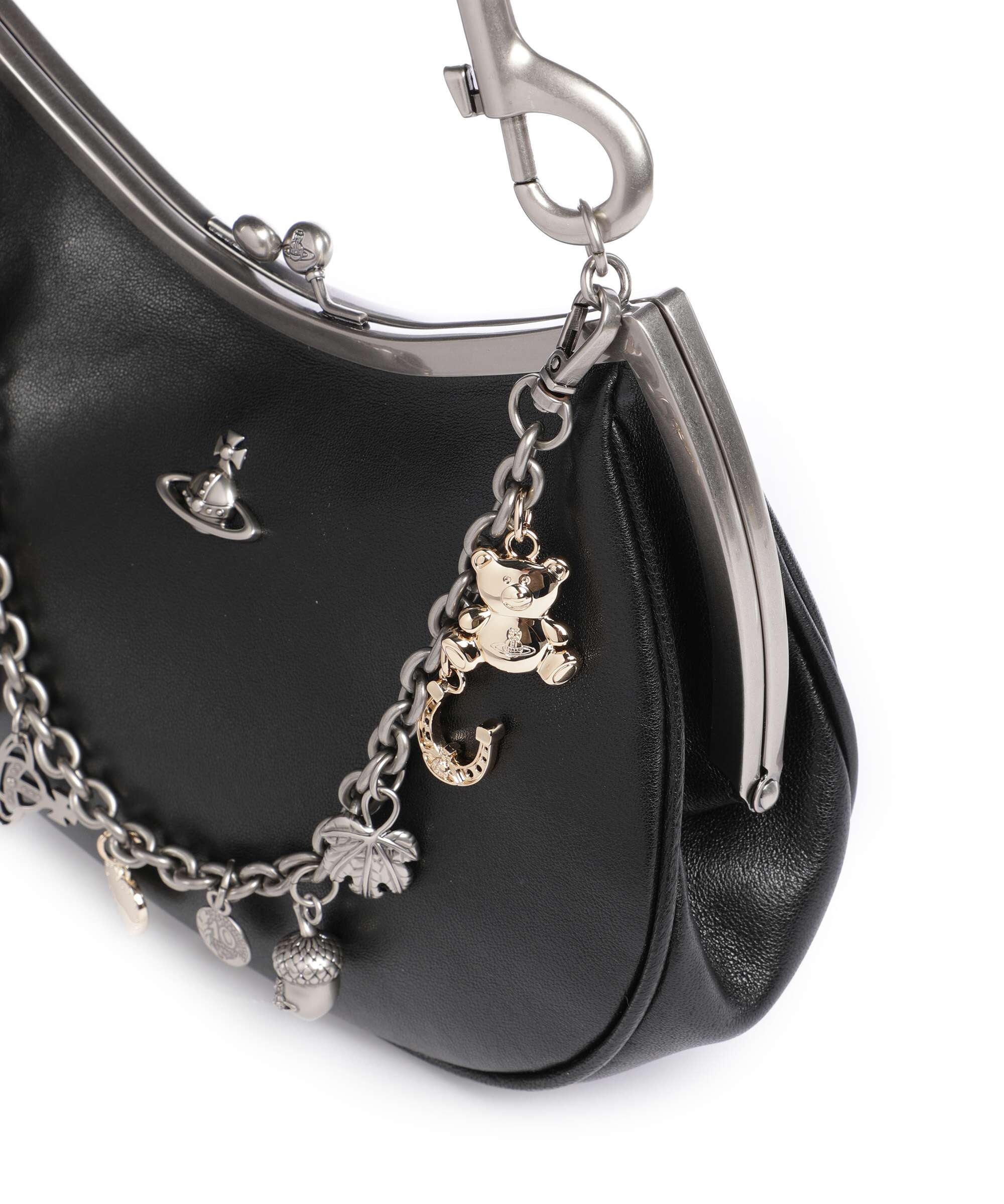 Vivienne Westwood Charm Frame Supple Torba na ramię black/dark silver - Image 4