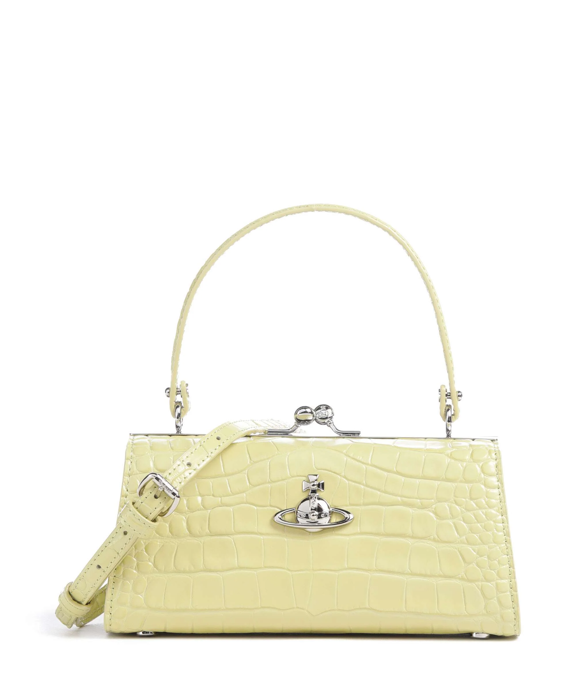 Vivienne Westwood Doll Frame Embossed Croc XL Torebka lime green