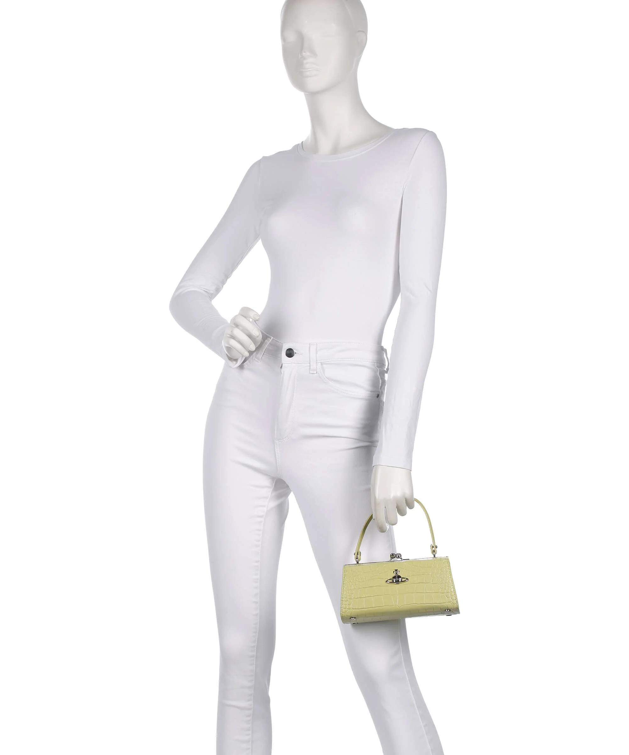 Vivienne Westwood Doll Frame Embossed Croc XL Torebka lime green - Image 3