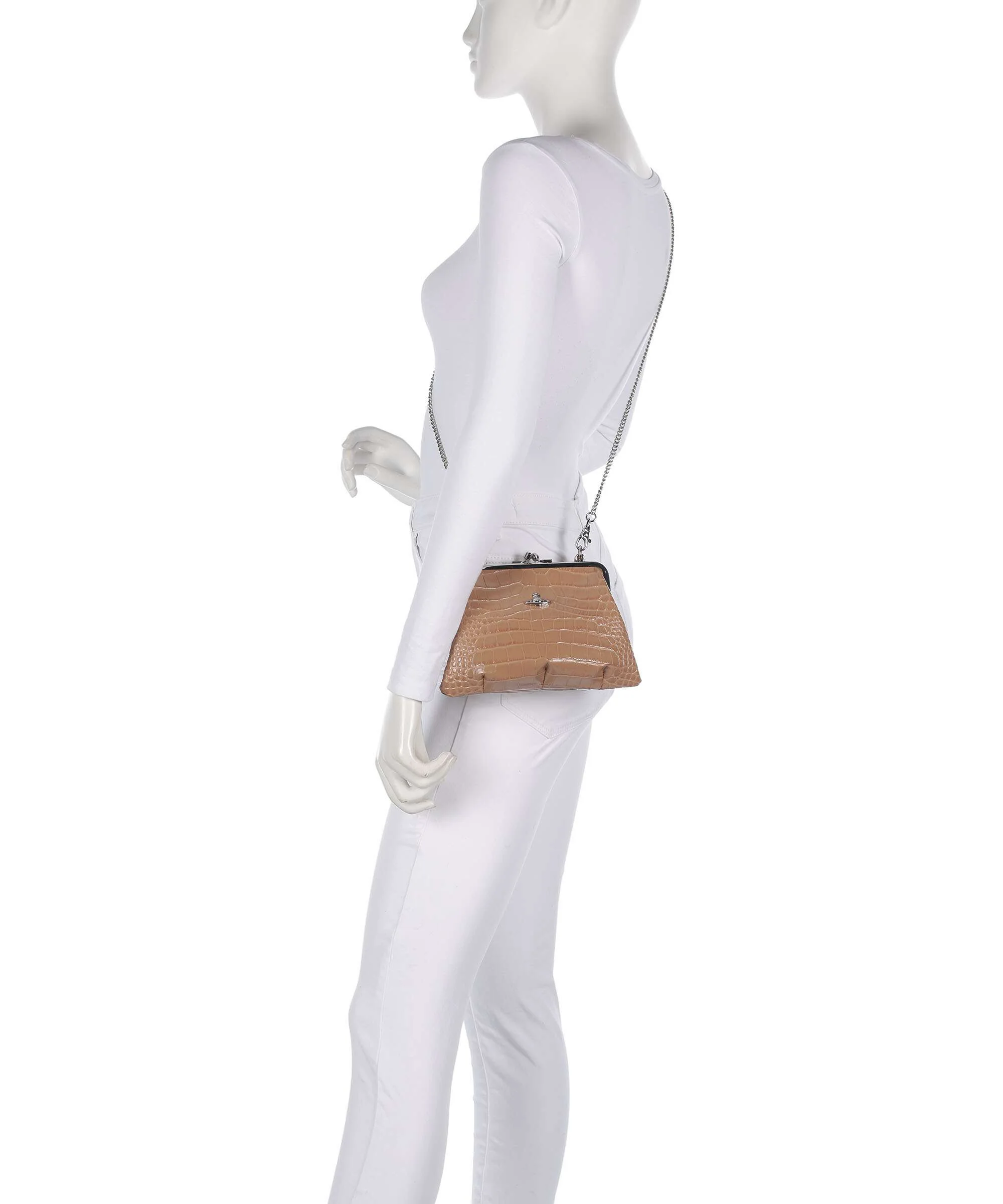 Vivienne Westwood Granny Frame Embossed Croc Torebka dusty pink - Image 3
