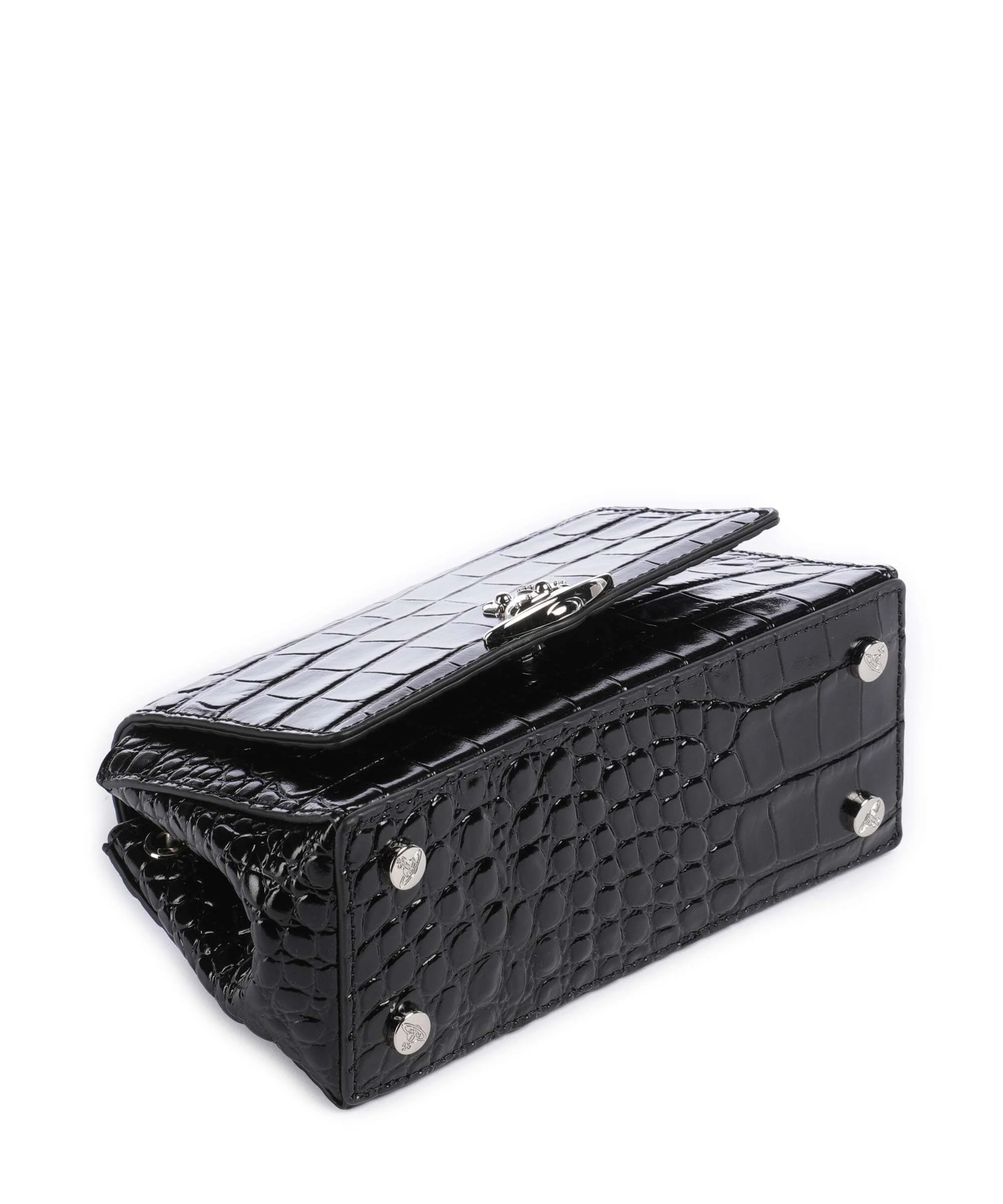 Vivienne Westwood Hazel Embossed Croc Small Torba na ramię black - Image 5