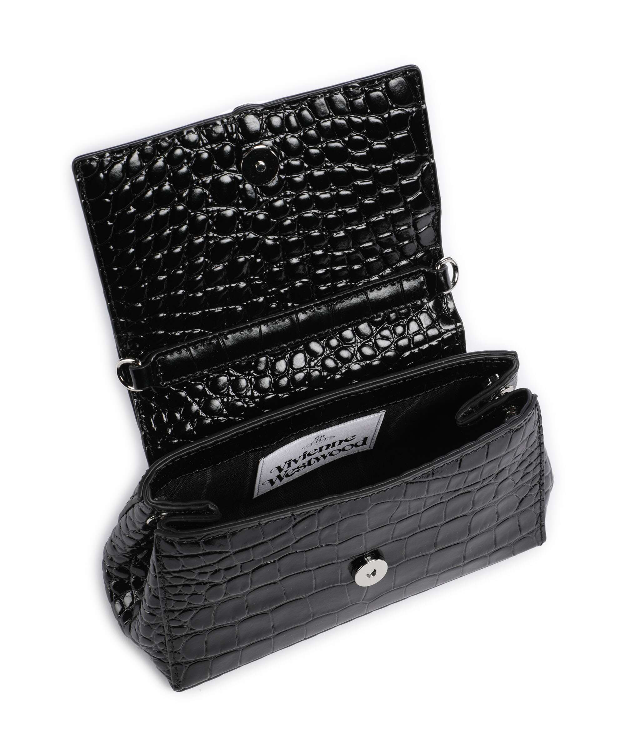 Vivienne Westwood Hazel Embossed Croc Small Torba na ramię black - Image 6