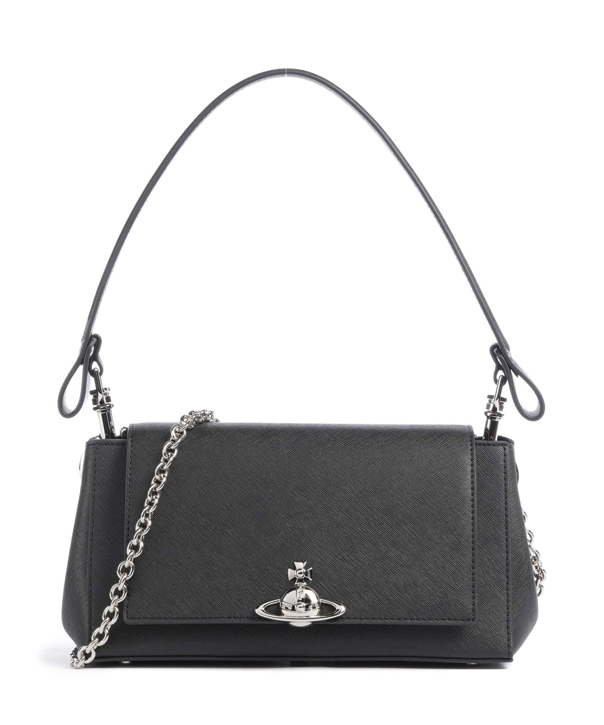 Vivienne Westwood Hazel Saffiano Plain Medium Torba na ramię black