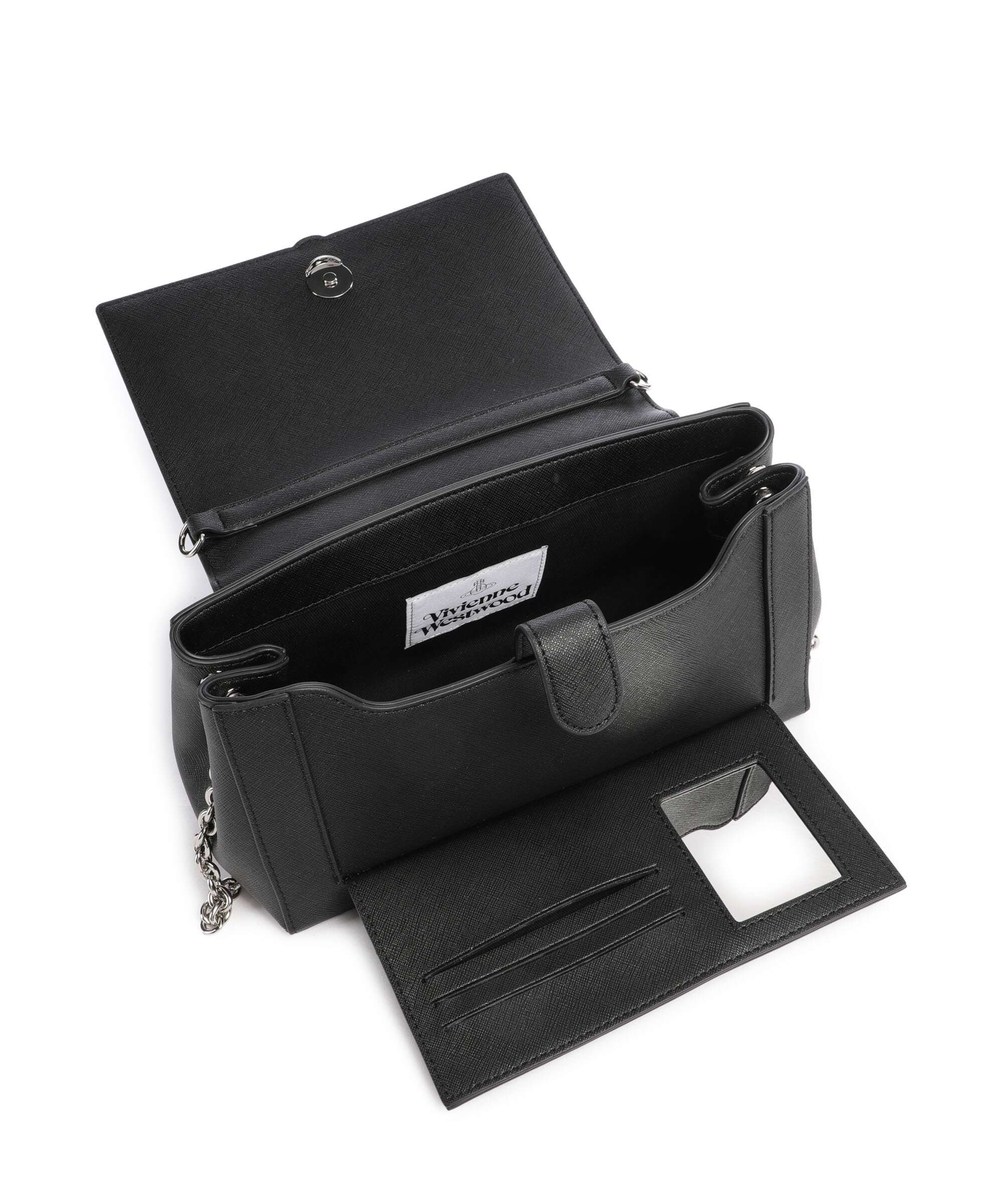 Vivienne Westwood Hazel Saffiano Plain Medium Torba na ramię black - Image 5