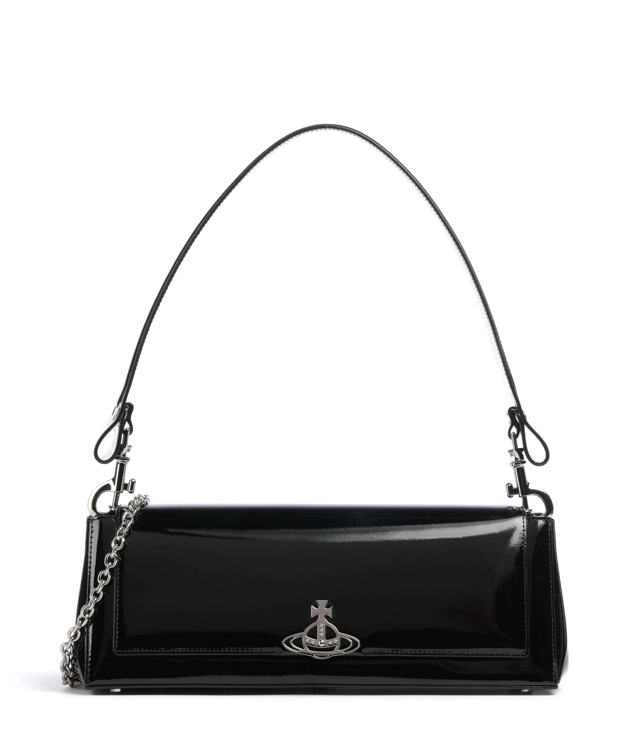 Vivienne Westwood Hazel Shiny Patent Large Torba na ramię black