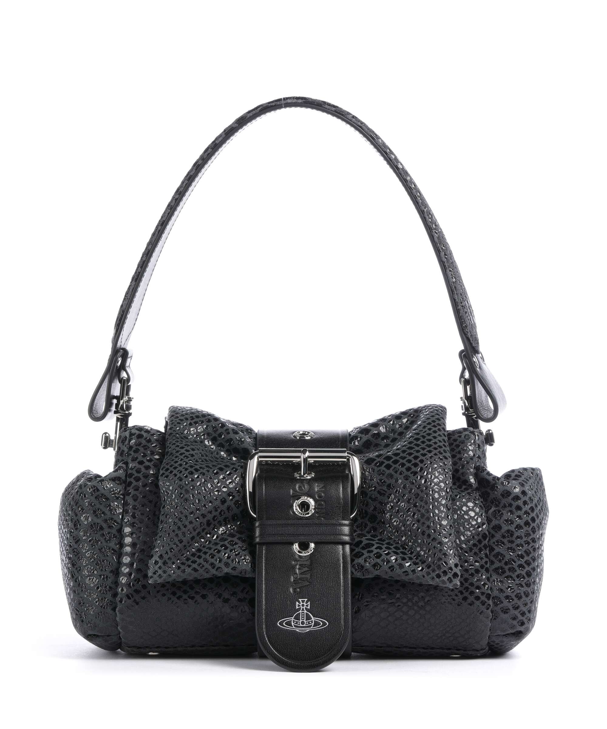 Vivienne Westwood Hazel Snake Effect Torba na ramię dark grey