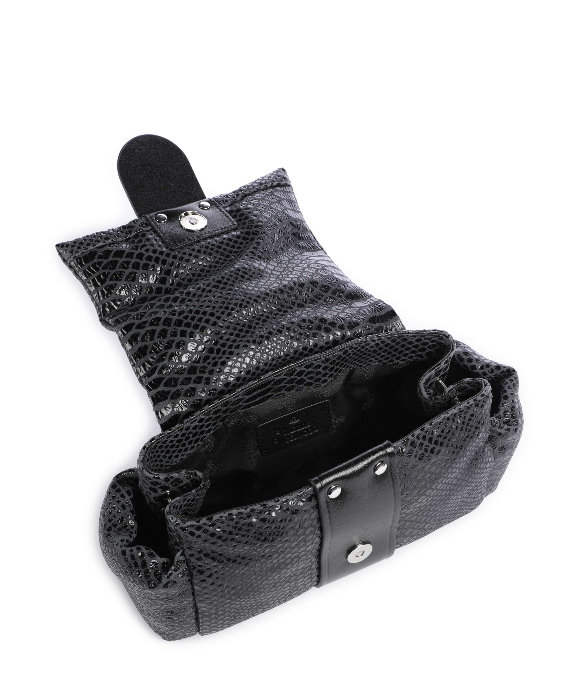 Vivienne Westwood Hazel Snake Effect Torba na ramię dark grey - Image 6