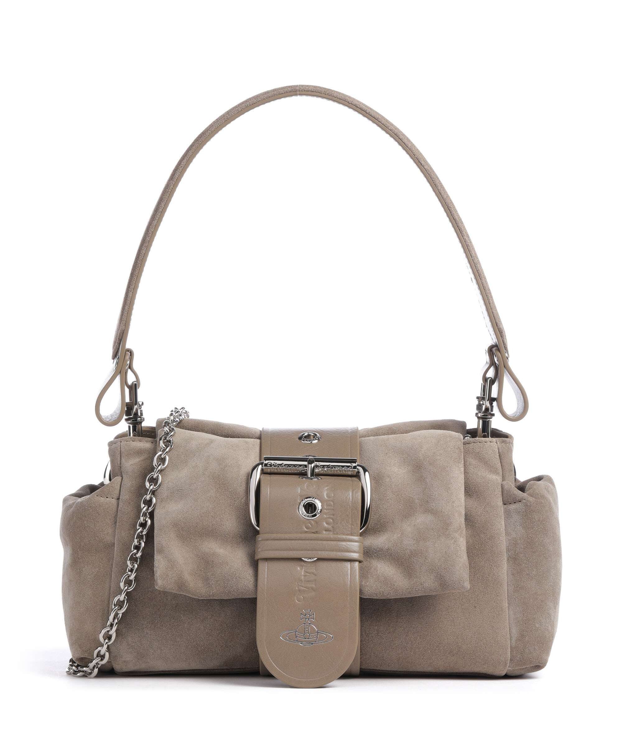 Vivienne Westwood Hazel Suede Treasure Torba na ramię stone