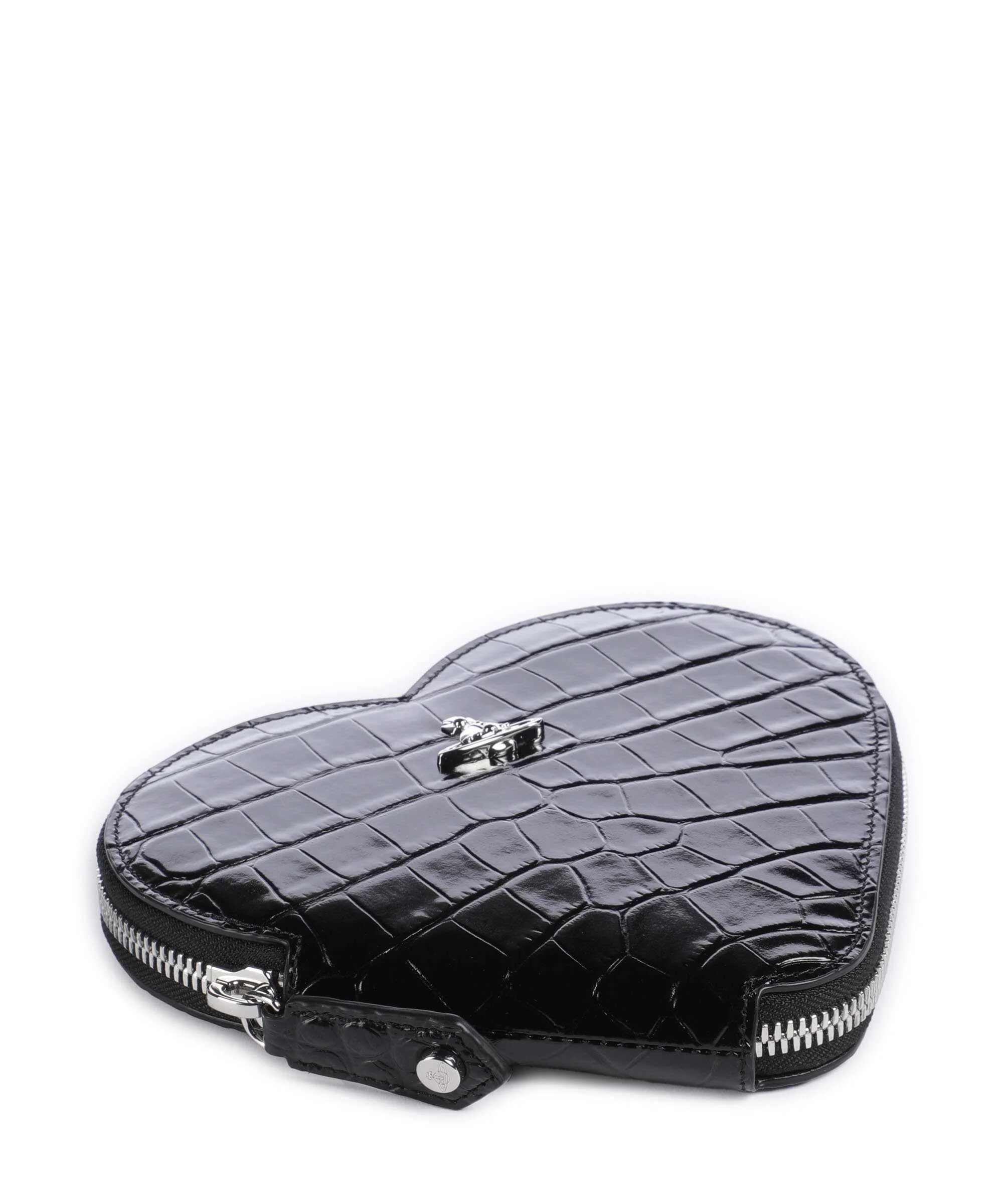 Vivienne Westwood Heart Embossed Croc Torba przez ramię black - Image 4