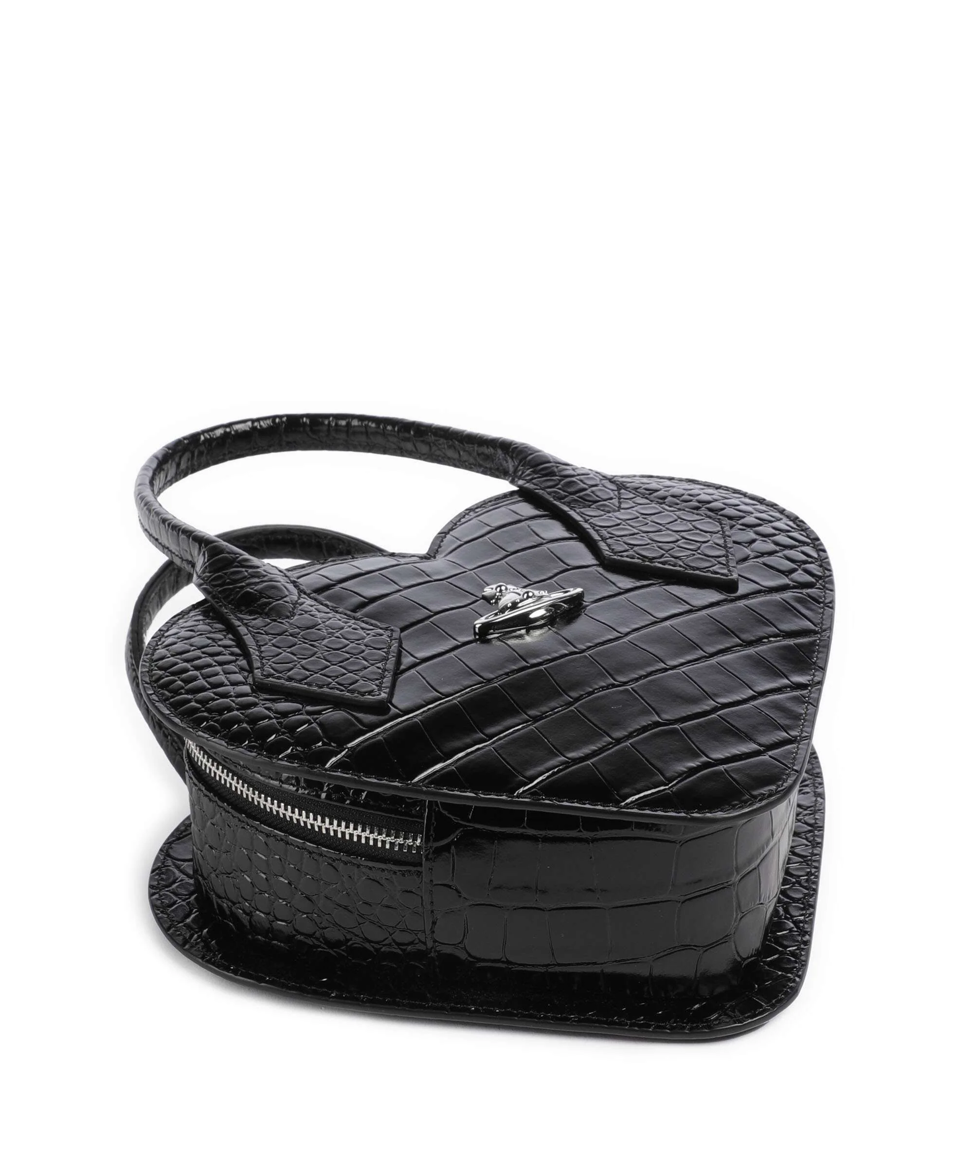 Vivienne Westwood Josephine Heart Embossed Croc Torebka black - Image 5
