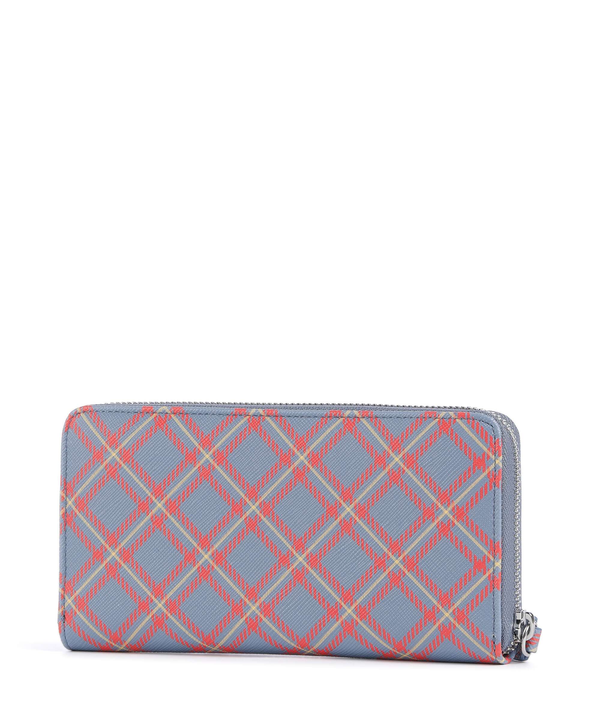 Vivienne Westwood Saffiano Printed Classic Portfel blue/orange tartan - Image 3